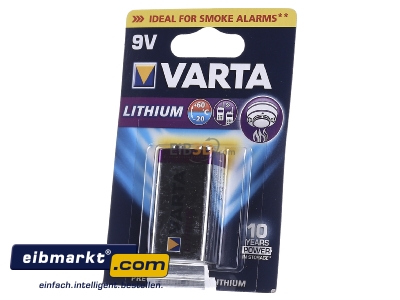 Frontansicht Varta Cons.Varta Lithium 9V Bli.1 Professional Photobatterie Lithium 9V-Block 