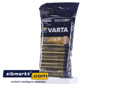 Frontansicht Varta Cons.Varta 4103 8er Folie Longlife Extra Micro AAA 1,5/Al-Mn 
