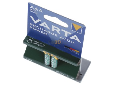 View up front Varta 56703 Bli.2 Rechargeable battery Micro 800mAh 1,2V 
