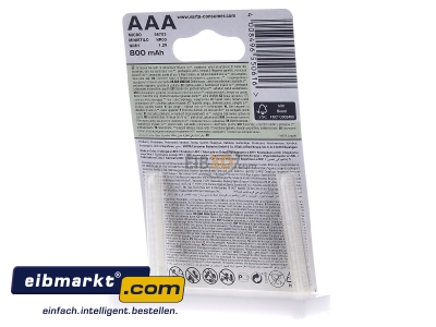 Back view Varta Cons.Varta 56703 Bli.4 Rechargeable battery Micro 800mAh 1,2V 
