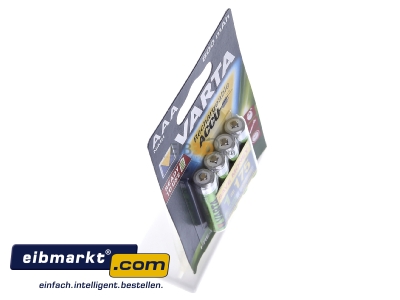 View top left Varta Cons.Varta 56703 Bli.4 Rechargeable battery Micro 800mAh 1,2V 
