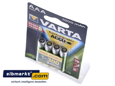 Ansicht oben vorne Varta Cons.Varta 5703 Bli.4 Akku Ready2Use AAA AAA/1000mAh,Bli.4 