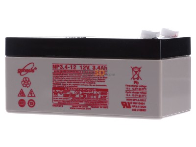 Frontansicht WindowMaster WSA 003 0101 Akku fr WSC 204 12V 3,4Ah 