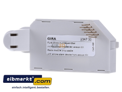Back view Gira 234700 Radio module for smoke detector - 
