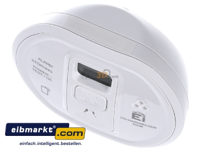 View up front Ei Electronics Ei208iDW Gas detector for alarm system white
