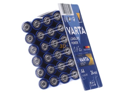 Ansicht links Varta 4906 Box 24 Batterie Longl.Power AA Mignon, LR6, Al-Mn 