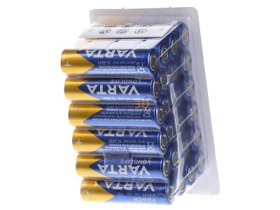 Ansicht hinten Varta 4906 Box 24 Batterie Longl.Power AA Mignon, LR6, Al-Mn 