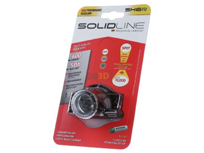 Front view Ledlenser SH6R Flashlight rechargeable black 
