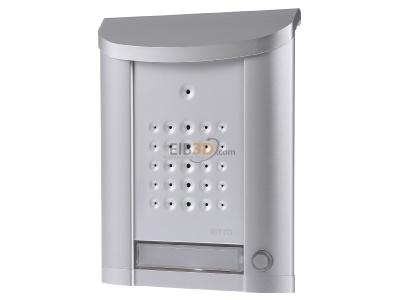 Front view Ritto 1840120 Door loudspeaker 1-button Silver 
