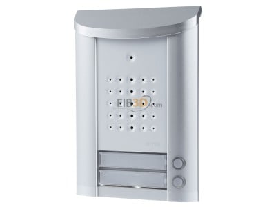 Front view Ritto 1840220 Door loudspeaker 2-button Silver 
