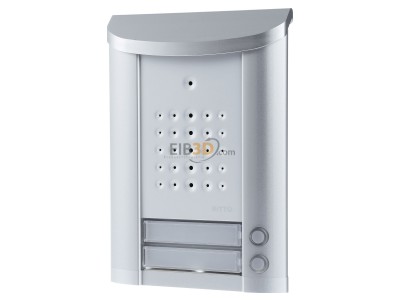 Front view Ritto 1840220 Door loudspeaker 2-button Silver 
