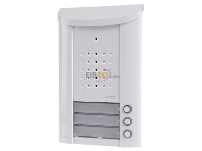 Front view Ritto 1840370 Door loudspeaker 3-button White 
