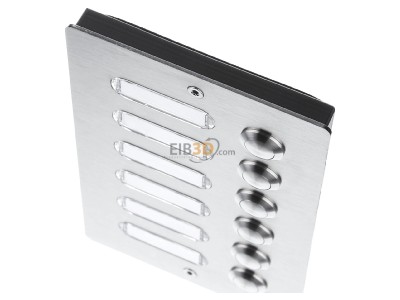 View up front Grothe ETA 506 V2A AP Doorbell surface mounted with name plate 
