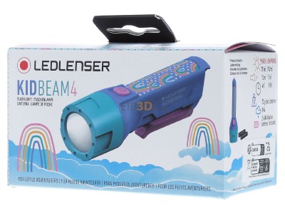 Front view Ledlenser Kidbeam4 purple Flashlight 120mm Purple 
