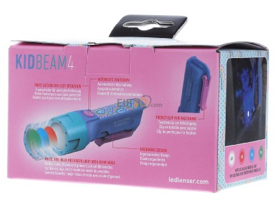 Back view Ledlenser Kidbeam4 purple Flashlight 120mm Purple 
