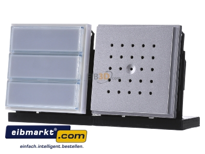 Front view Gira 126165 Door loudspeaker 3-button silver - 
