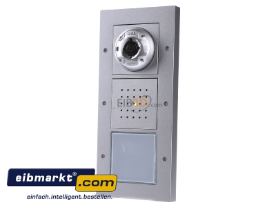 Front view Gira 126965 Door loudspeaker 1-button silver
