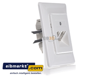 View on the left Rutenbeck 13011240 2x RJ45 8(4) Data outlet Cat.3 white
