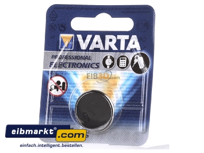 Front view Varta Cons.Varta CR 2016 Bli.1 Coin cell battery lithium 90mAh 3V 
