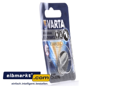 View on the left Varta Cons.Varta CR 2016 Bli.1 Coin cell battery lithium 90mAh 3V 
