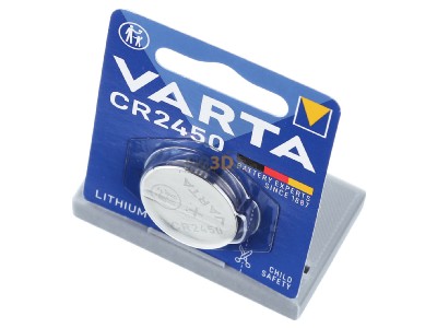 View up front Varta CR 2450 Bli.1 Battery Button cell 560mAh 3V 
