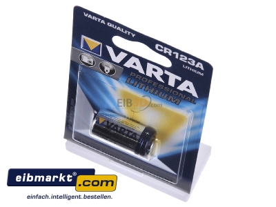 Ansicht oben vorne Varta Cons.Varta CR 123 A Bli.1 Professional Photobatterie Lithium 3V,CR123A 