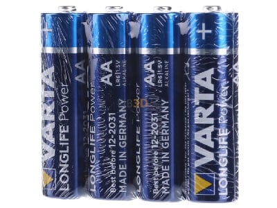 Frontansicht Varta 4906 Fol.4 Batterie Longl.Power AA Mignon, LR6, Al-Mn 