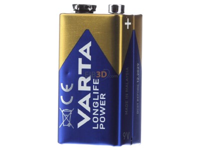 Back view Varta 4922 Stk.1 Battery Block 580mAh 9V 

