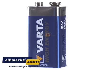 Front view Varta Cons.Varta 4922 Stk.1 Battery Block 580mAh 9V
