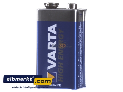 Back view Varta Cons.Varta 4922 Stk.1 Battery Block 580mAh 9V
