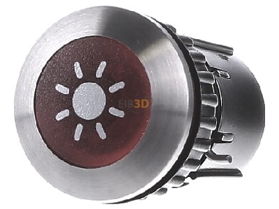 Frontansicht Grothe PROTACT 105 LED Klingeltaster rund 14,6mm Knopf rot, Hlse V2A 