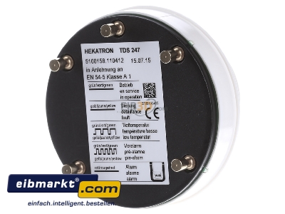 Back view Hekatron Vertriebs TDS 247 Thermo differential fire detector - 

