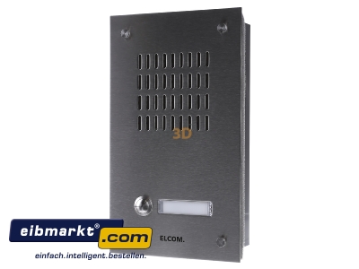 Front view Elcom TVG-1/1 eds Doorbell panel 1-button 
