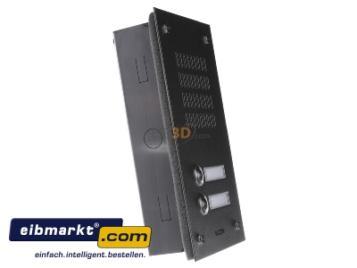 View on the left Elcom TVG-2/1 eds Doorbell panel 2-button 
