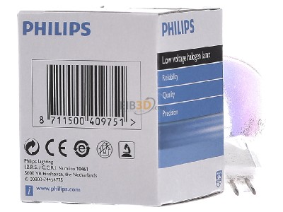 Back view Philips Licht 13163 ELC Studio/projection/photo lamp 250W 24V 
