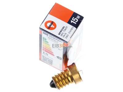 Ansicht oben links LEDVANCE SPC T26/57 FR15 Special-Lampe 15W 230V E14 Birne SPC.T26/57 FR15