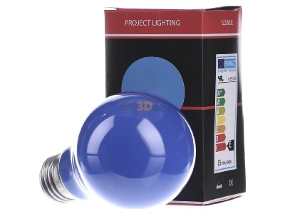 Front view Scharnberger+Has. 40243 Standard lamp 15W 230V E27 blue 
