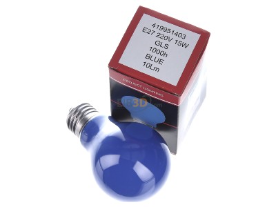 View up front Scharnberger+Has. 40243 Standard lamp 15W 230V E27 blue 

