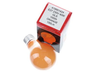 Ansicht oben vorne Scharnberger+Has. 40254 Allgebrauchslampe B60x105 E27 230V 40W orange 