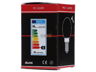 View on the right Scharnberger+Has. 40358 Round lamp 40W 130V E14 clear 
