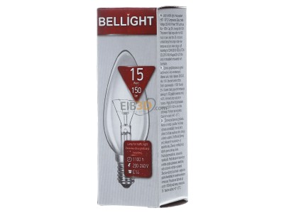 Frontansicht Scharnberger+Has. 40881 Kerzenlampe 35x100mm E14 240V 15W klar 