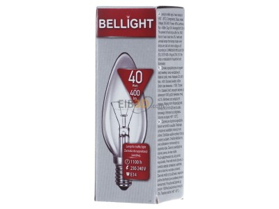 Frontansicht Scharnberger+Has. 40893 Kerzenlampe 35x100mm E14 240V 40W klar