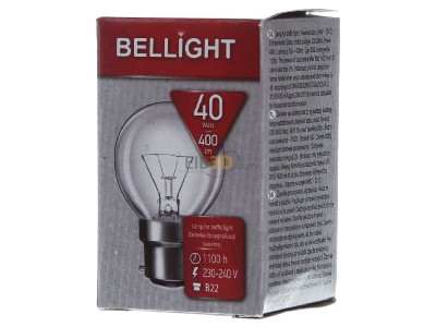 Front view Scharnberger+Has. 43086 Round lamp 40W 240V B22d clear 
