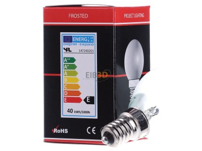 Ansicht links Scharnberger+Has. 43190 Tropfenlampe 45x75mm E14 24V 40W matt 