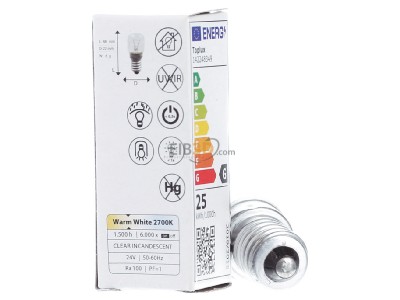 Back view Scharnberger+Has. 47118 Standard lamp 25W 24V E14 clear 
