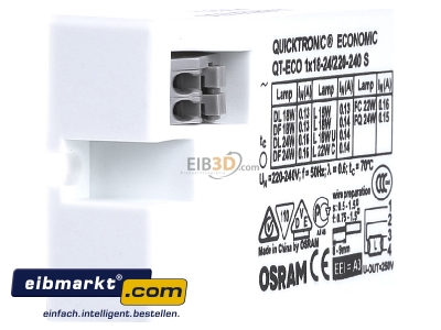 View on the left Osram QTECO1x18-24/220240S Electronic ballast 1x18...24W -_- original
