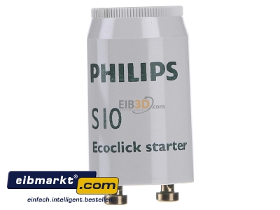 Front view Philips Lampen S 10 Starter for CFL for fluorescent lamp
