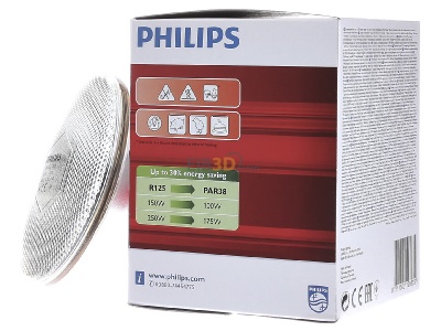 View on the right Philips Licht IR 100 C PAR38 240V IR lamp 100W 240V E27 
