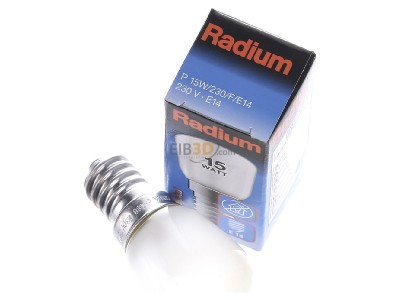 View up front Radium P 15W/230/F/E14 Standard lamp 15W 230V E14 frosted 

