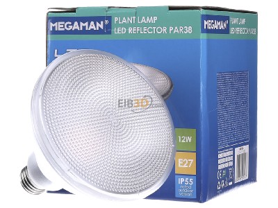 Frontansicht IDV MM 154 LED-Pflanzenlampe PAR38 8,5W E27 IP54 